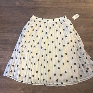 A New Day Black and White Polka Dot Midi Skirt